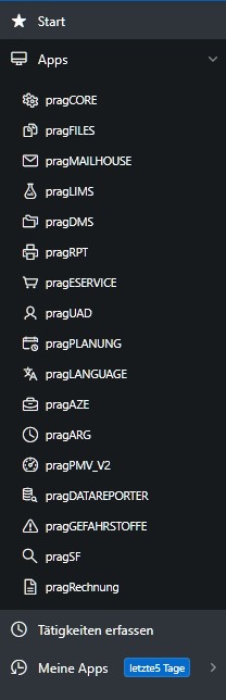vpLIMS Navigation